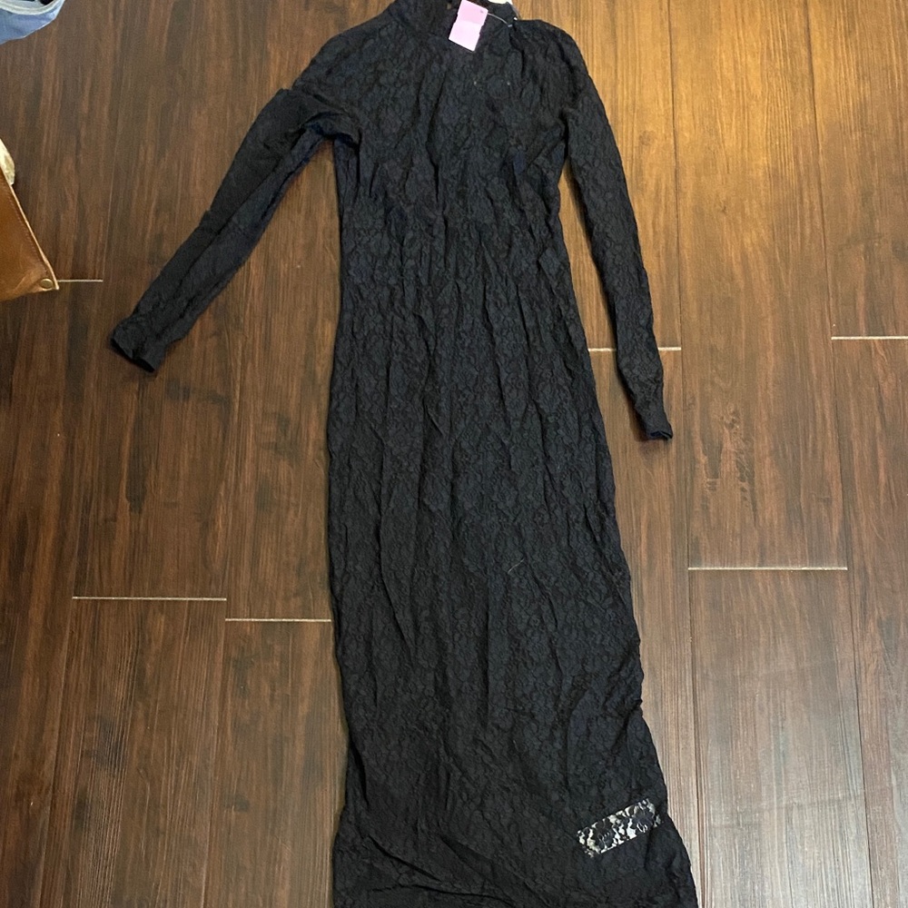 Abercrombie & Fitch Black Long Sleeve Lace Dress